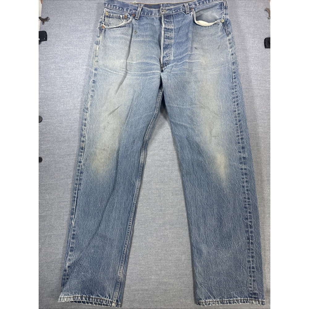 Vintage 1998 Levi's 501 42x38 USA Made 3501-0117 Button Fly Faded Blue